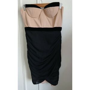Alexander wang womens size 6 beige black bodycon corset dress
